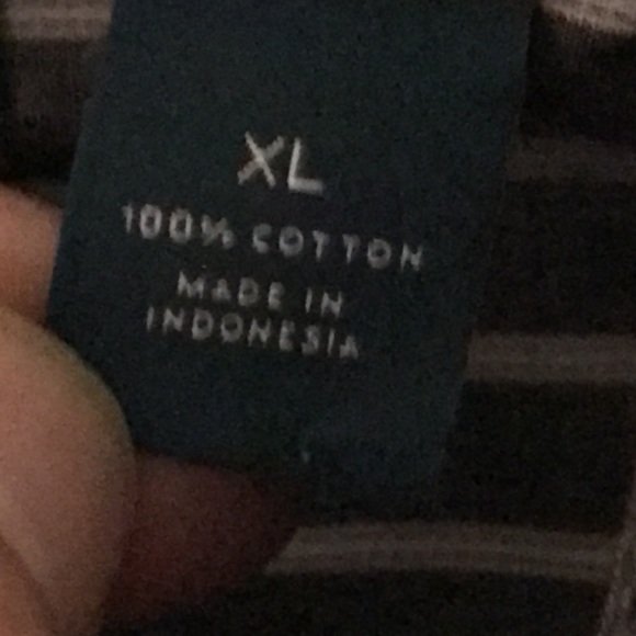 PERRY Ellis XL 100% Cotton Black with White Stripes - Picture 4 of 9